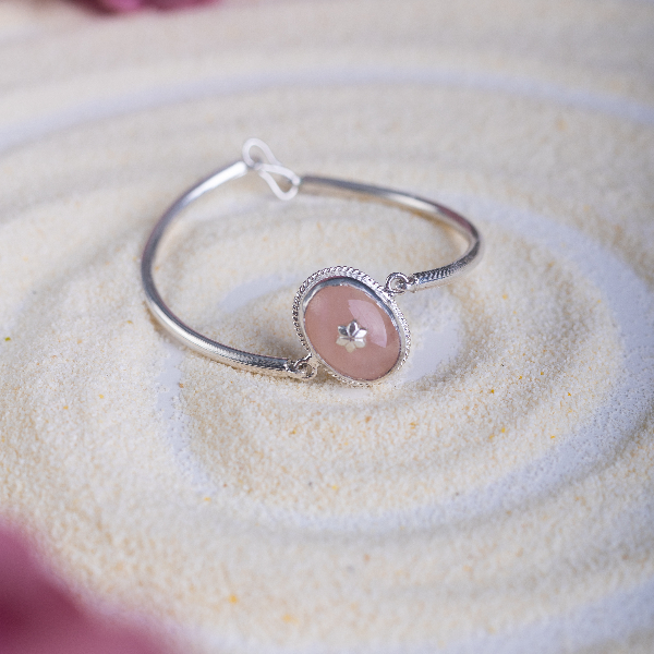 Rose quartz-star bracelet