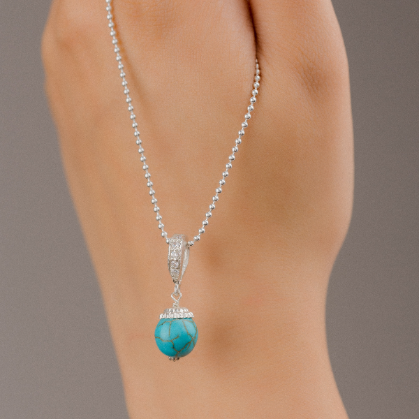 Turquoise ball pendant