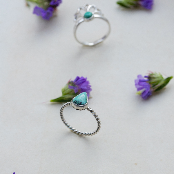 Turquoise drop ring